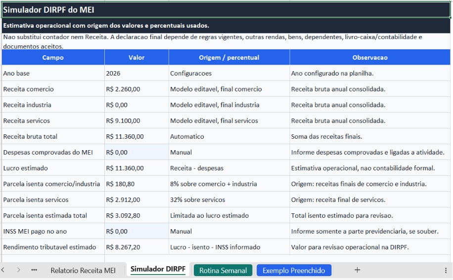 Simulador DIRPF do MEI
